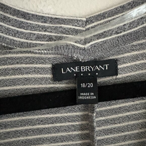 Lane Bryant Wmn Plus 18/20 Gray/White Striped Button Up Lightweight Cardigan NWT - Picture 7 of 11